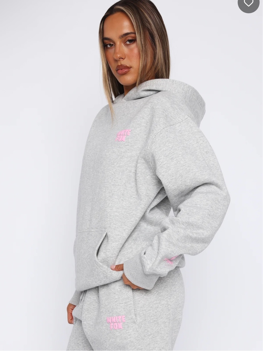 WHITE FOX 11th Street Keeping It Real Oversized Hoodie Jelly Bean L/XL NWT - Picture 3 of 7
